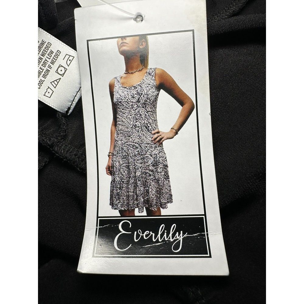 NWT Everlily Black Tank Dress W/ Ruffled Bottom Size L - Picture 9 of 10